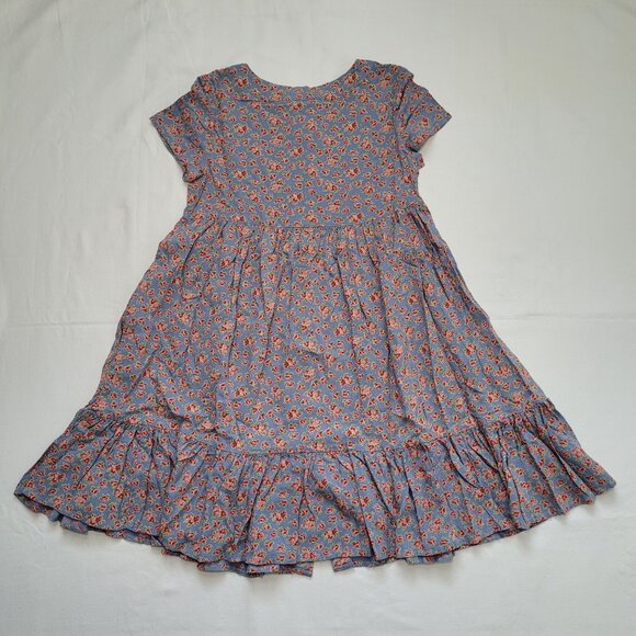 Polo Ralph Lauren Babydoll Dress Button Front Blue Floral Sz 10 Cottagecore NEW - Picture 2 of 11